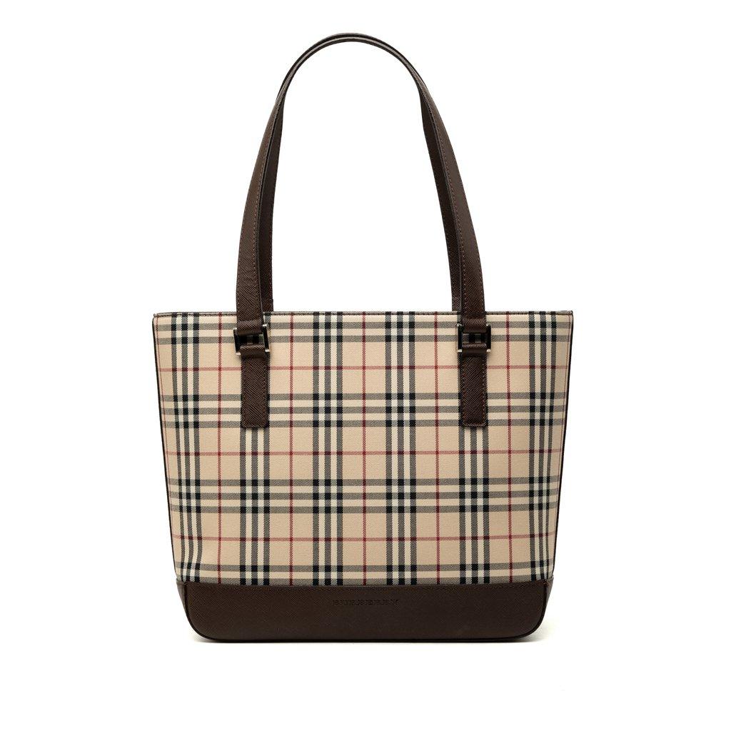 Burberry حقيبة قماشية بنقشة مربعات منزلية