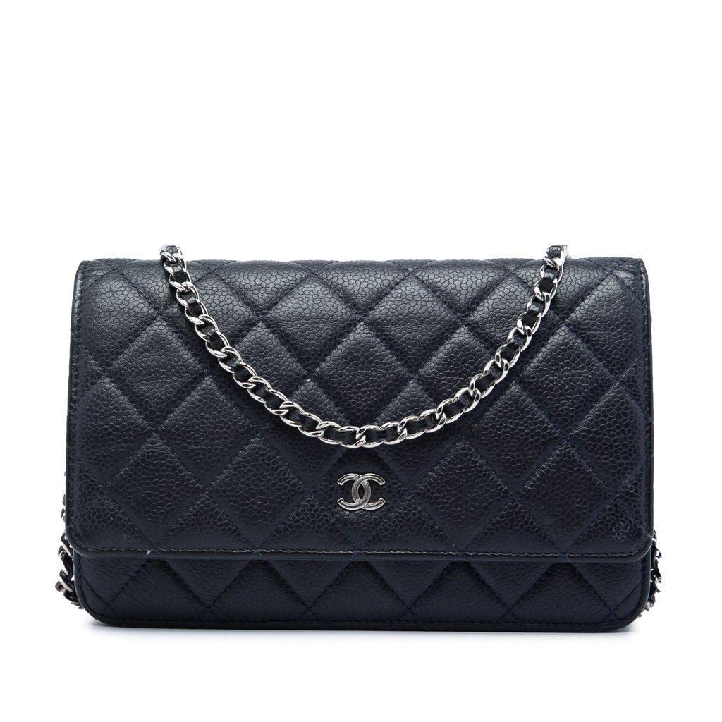 Chanel CC Quilted Caviar Wallet on Chain
