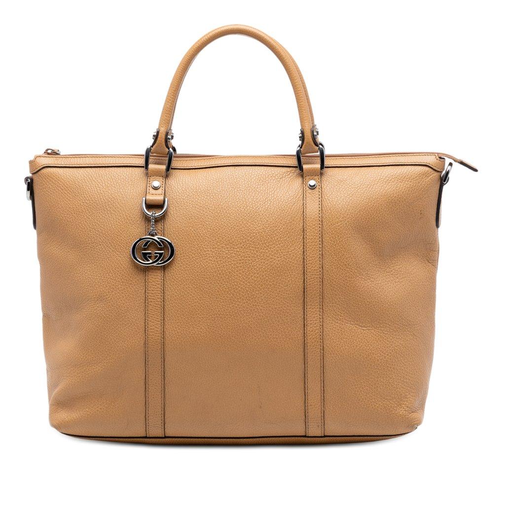 Gucci حقيبة جلدية مزينة بشعار GG