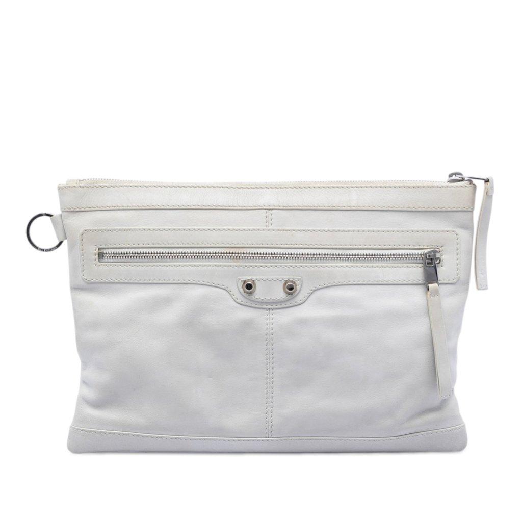 Balenciaga قابض موتوكروس كلاسيكي من جلد الغنم بمشبك M