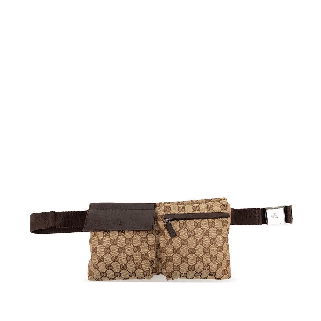 Gucci GG Canvas Double Pocket Belt Bag