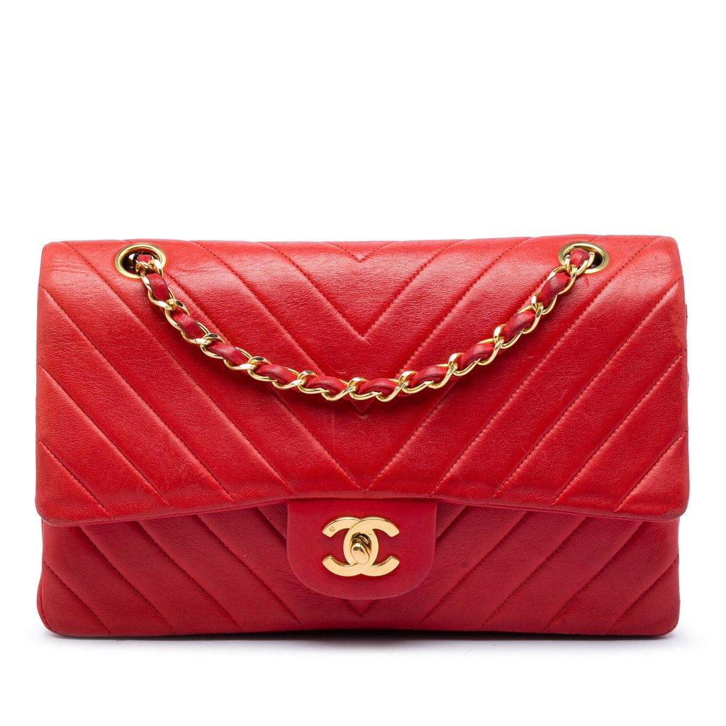 Chanel Medium Classic Chevron Lambskin Double Flap