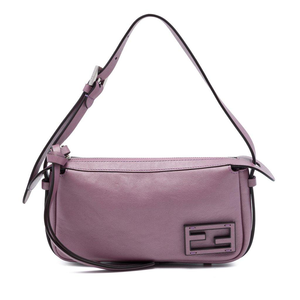 Fendi حقيبة يد صغيرة من جلد العجل المعدني