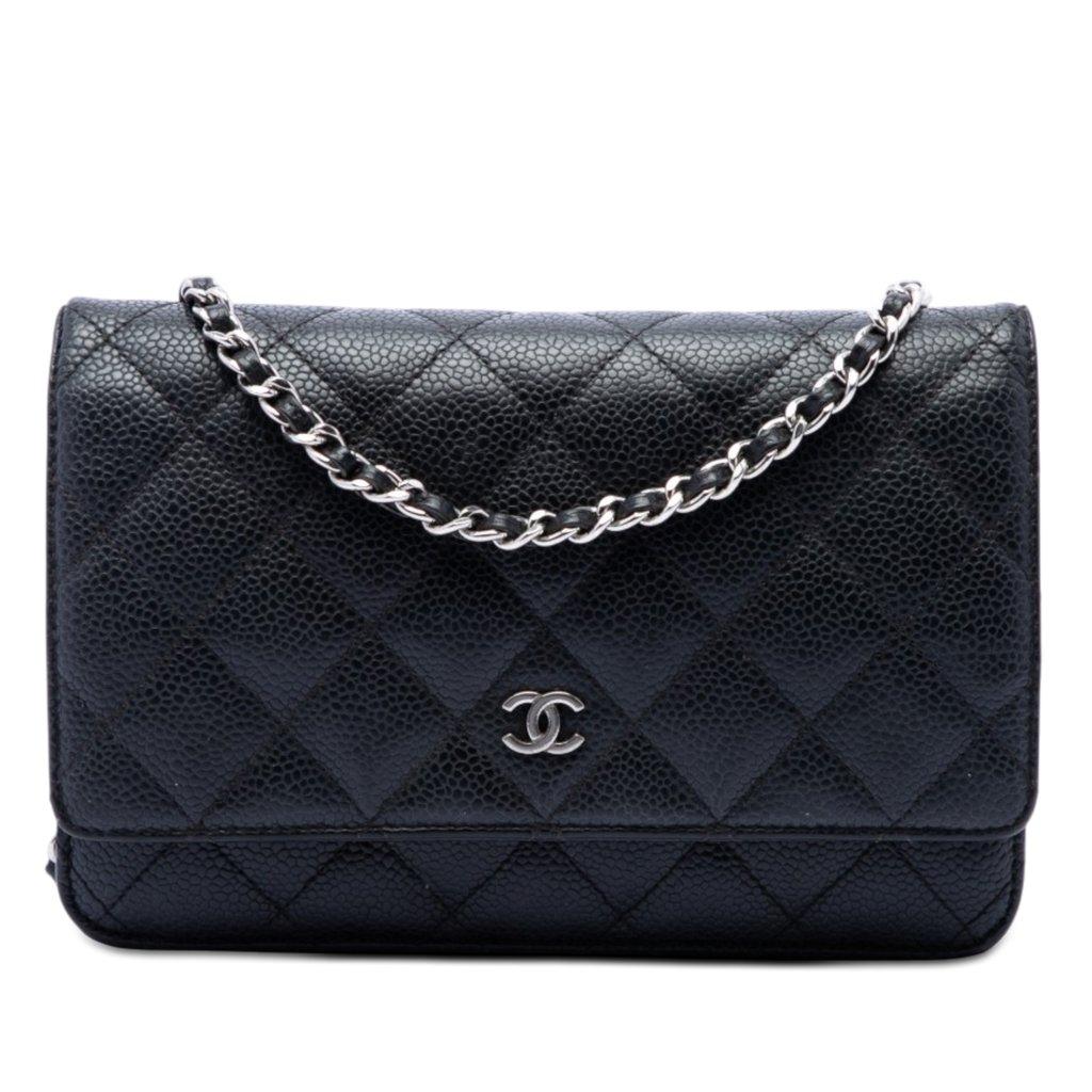 Chanel CC Quilted Caviar Wallet on Chain
