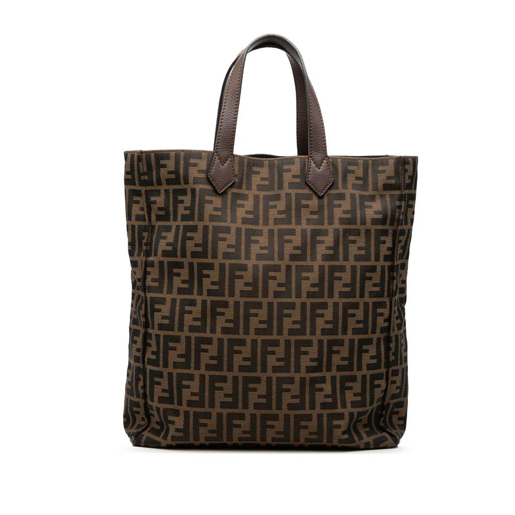 Fendi Zucca Canvas Vertical Shopping Tote