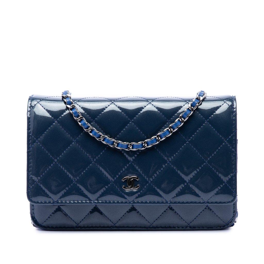 Chanel CC Quilted Patent Wallet On Chain