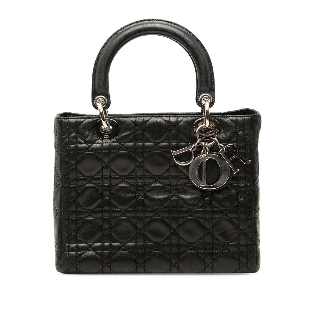 Dior Medium Lambskin Cannage Lady Dior