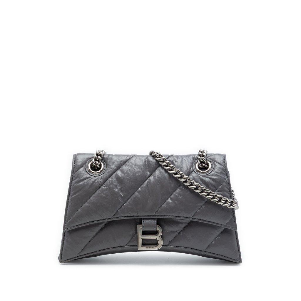 Balenciaga Small Metallic Calfskin Crush Chain Shoulder Bag