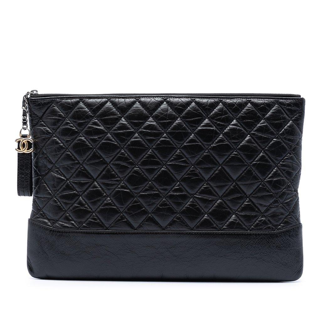 Chanel Large Aged Calfskin Gabrielle O Case Clutch