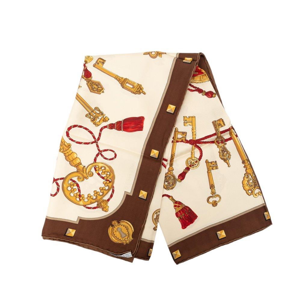 Hermès وشاح حريري من Les Cles 90