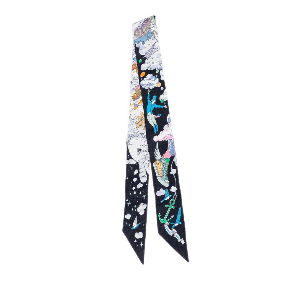 Hermès Sur Mon Nuage Silk Twilly Scarf