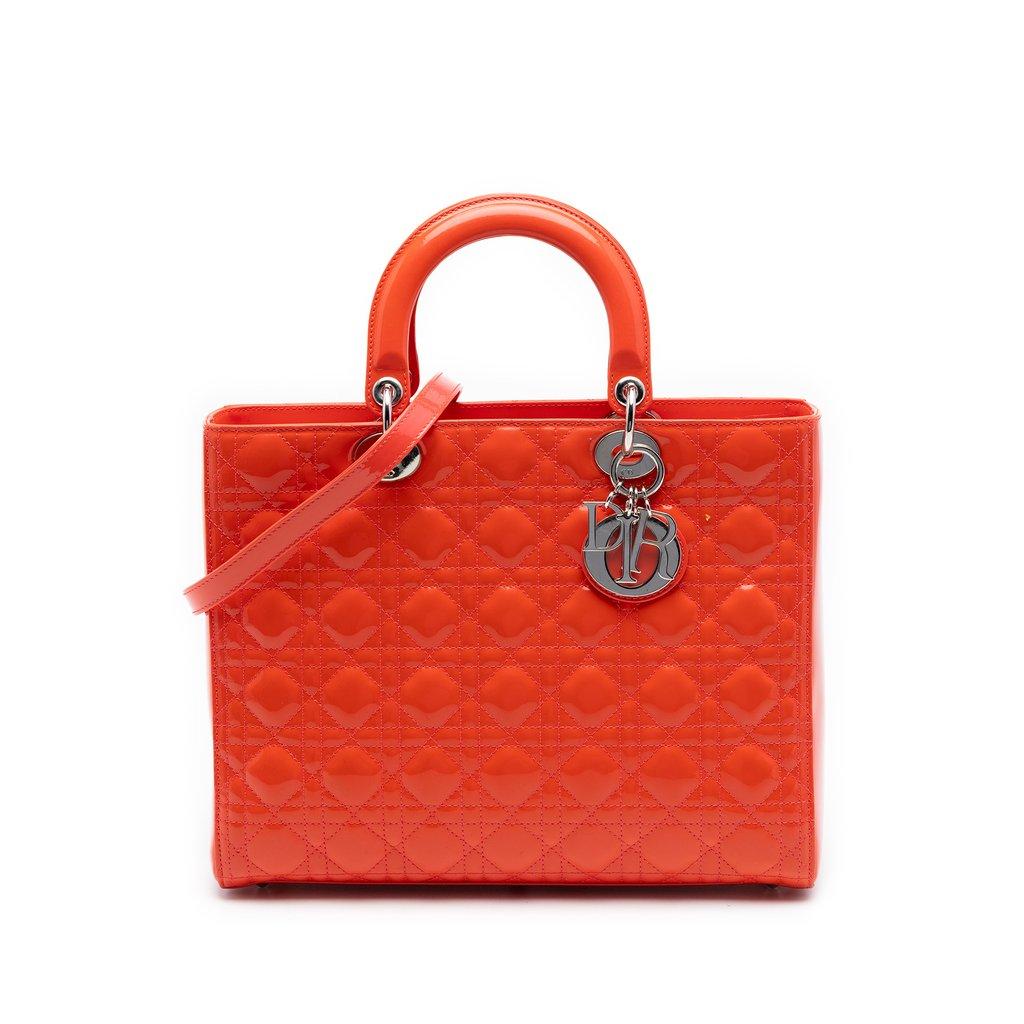 Dior Large Patent Cannage Lady Dior
