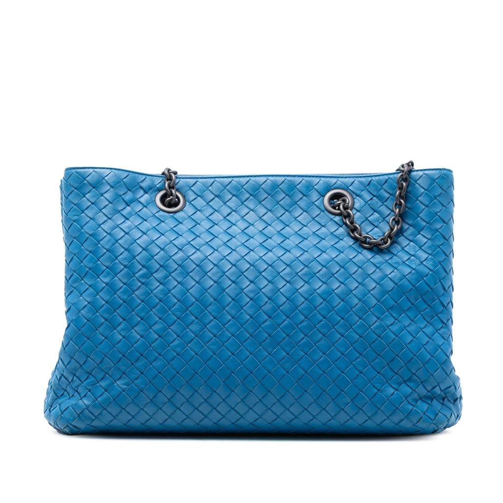 Bottega Veneta حقيبة نابا متوسطة الحجم بسلسلة مزدوجة