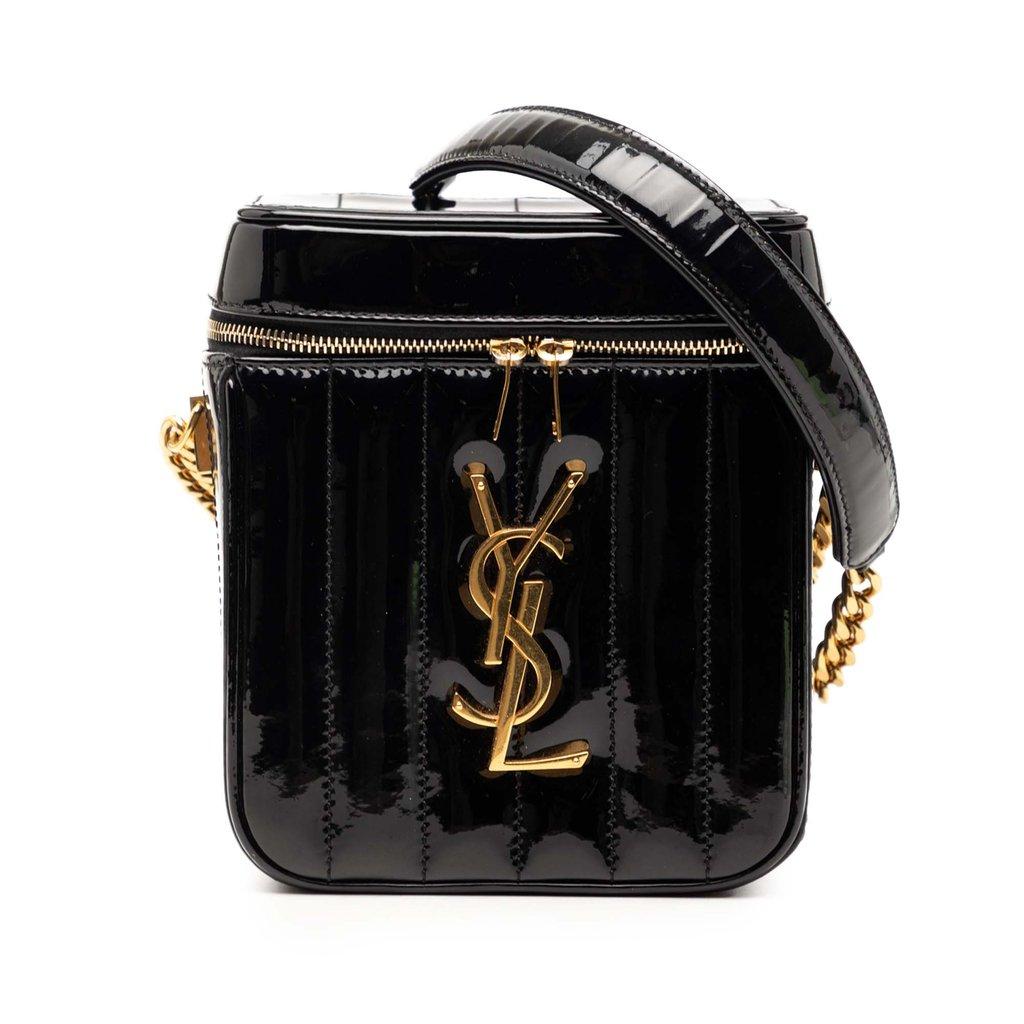Saint Laurent حقيبة زينة فيكي من الجلد اللامع بنقشة المونوغرام