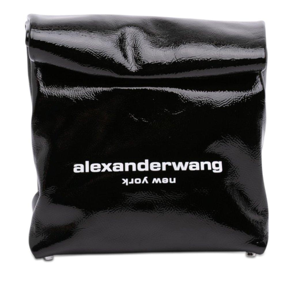 Alexander Wang Patent Logo Lunch Bag Clutch