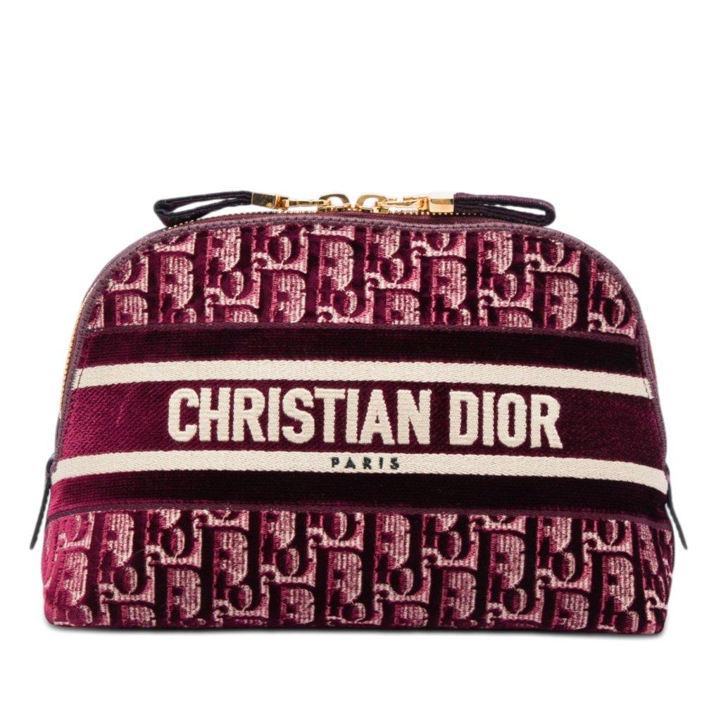 Dior Oblique Embroidered Velvet Cosmetic Pouch