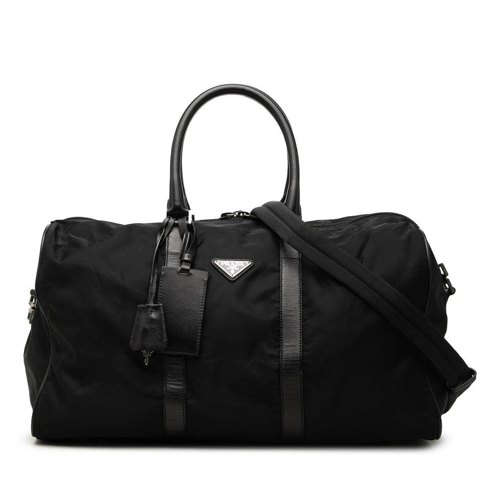 Prada Saffiano Trimmed Tessuto Travel Bag