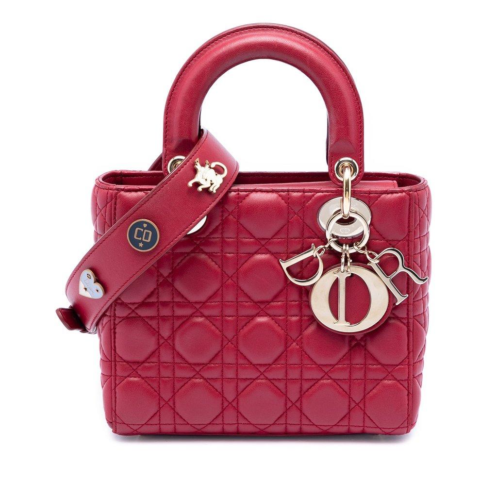 Dior حقيبة صغيرة من جلد الخروف بنقشة كاناج، حقيبة ماي إيه بي سي ديور ليدي ديور