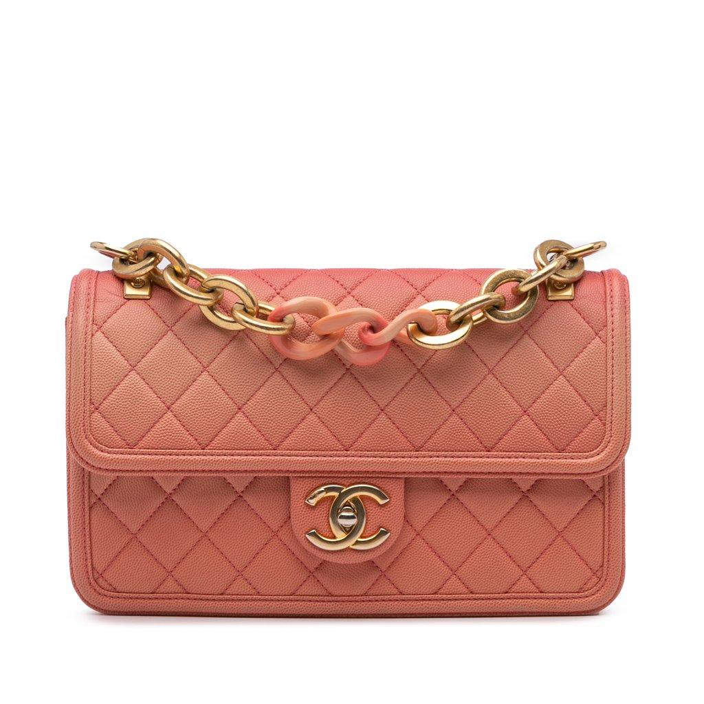 Chanel غطاء متوسط الحجم مبطن بنقشة كافيار غروب الشمس على البحر