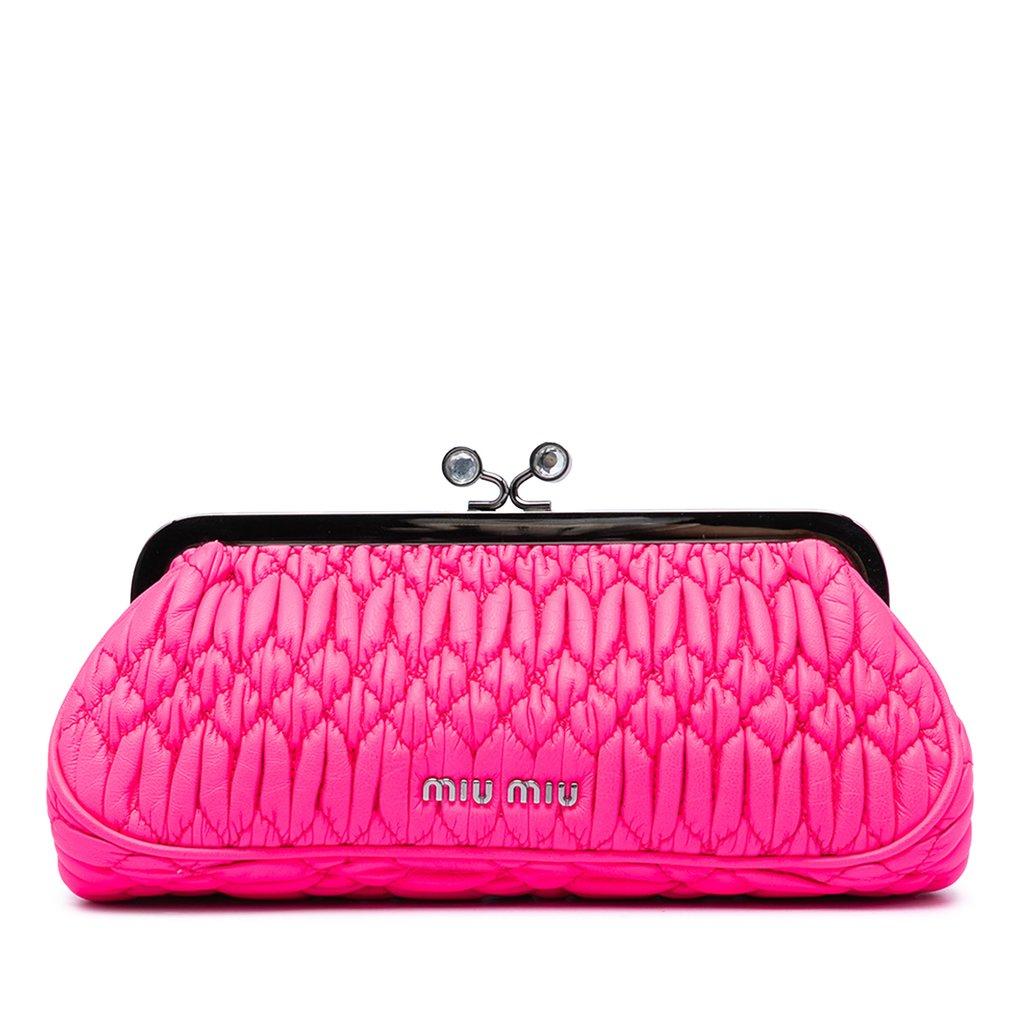 Miu Miu Matelasse Nappa Kiss Lock Frame Clutch