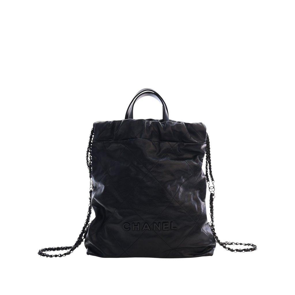 Chanel Large Quilted Shiny Calfskin 22 Backpack