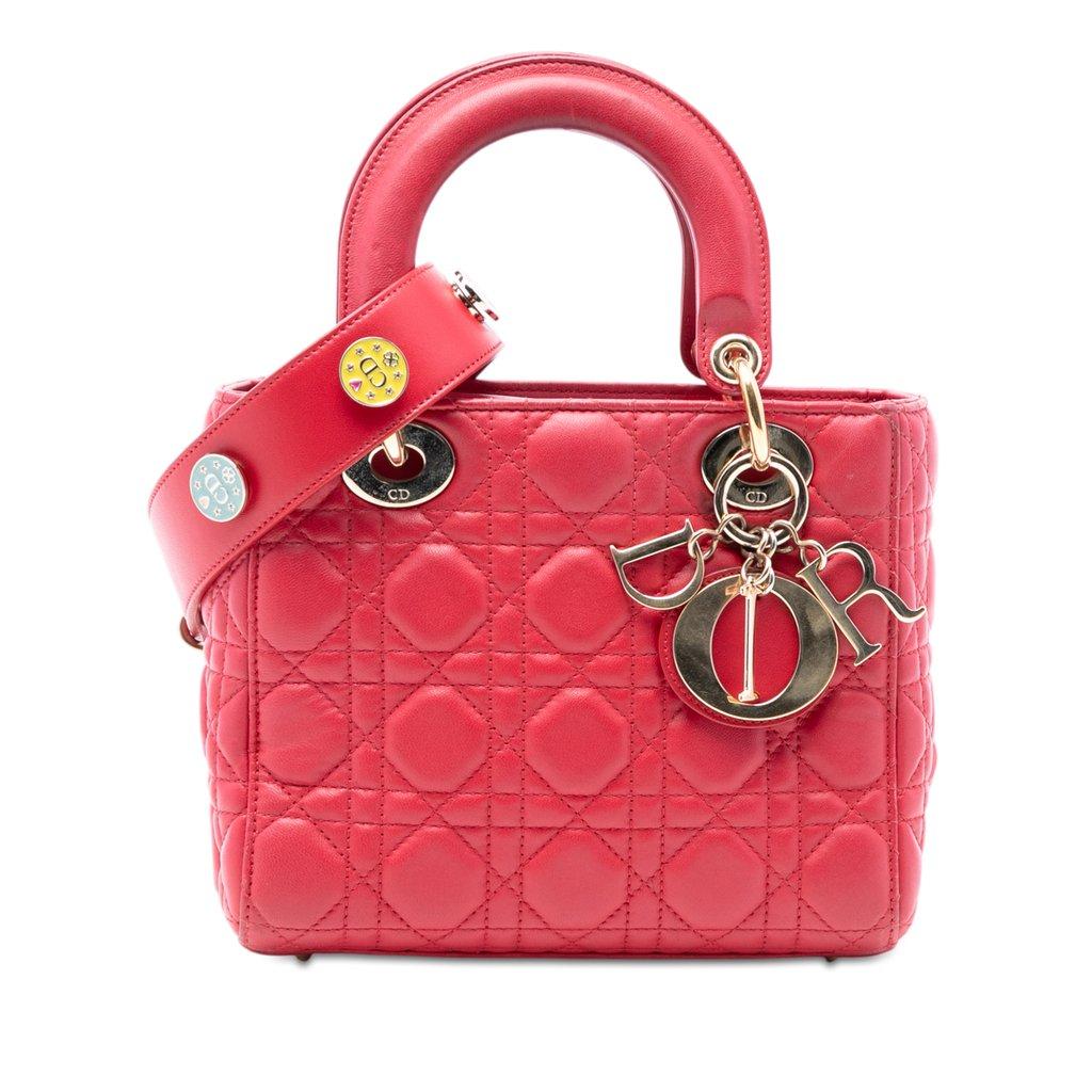 Dior حقيبة صغيرة من جلد الخروف بنقشة كاناج، حقيبة ماي إيه بي سي ديور ليدي ديور