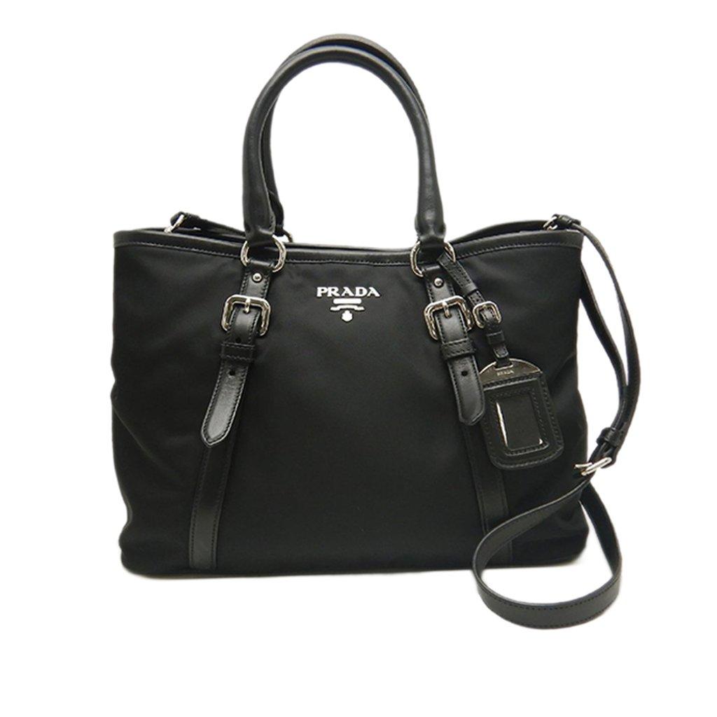Prada Soft Calf Trimmed Tessuto Satchel