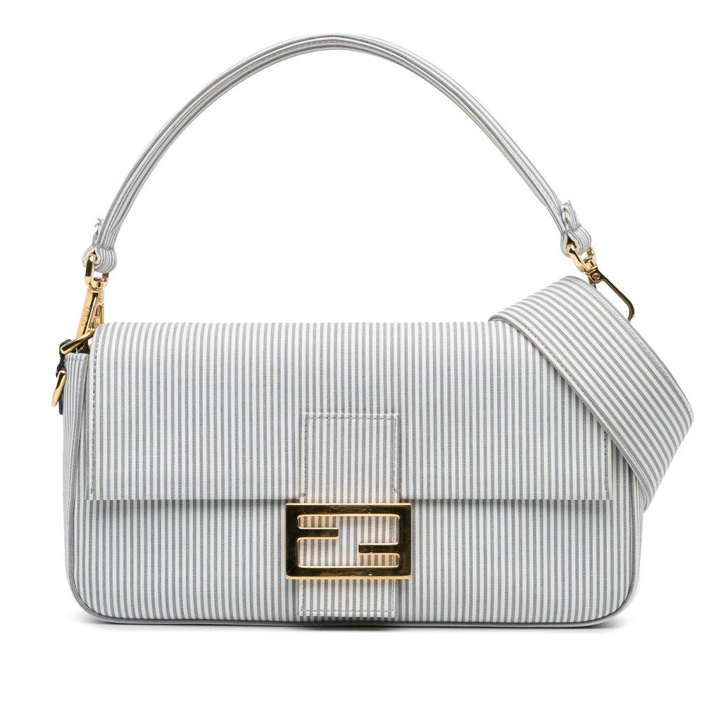 Fendi حقيبة باغيت من قماش جيرسي مخطط