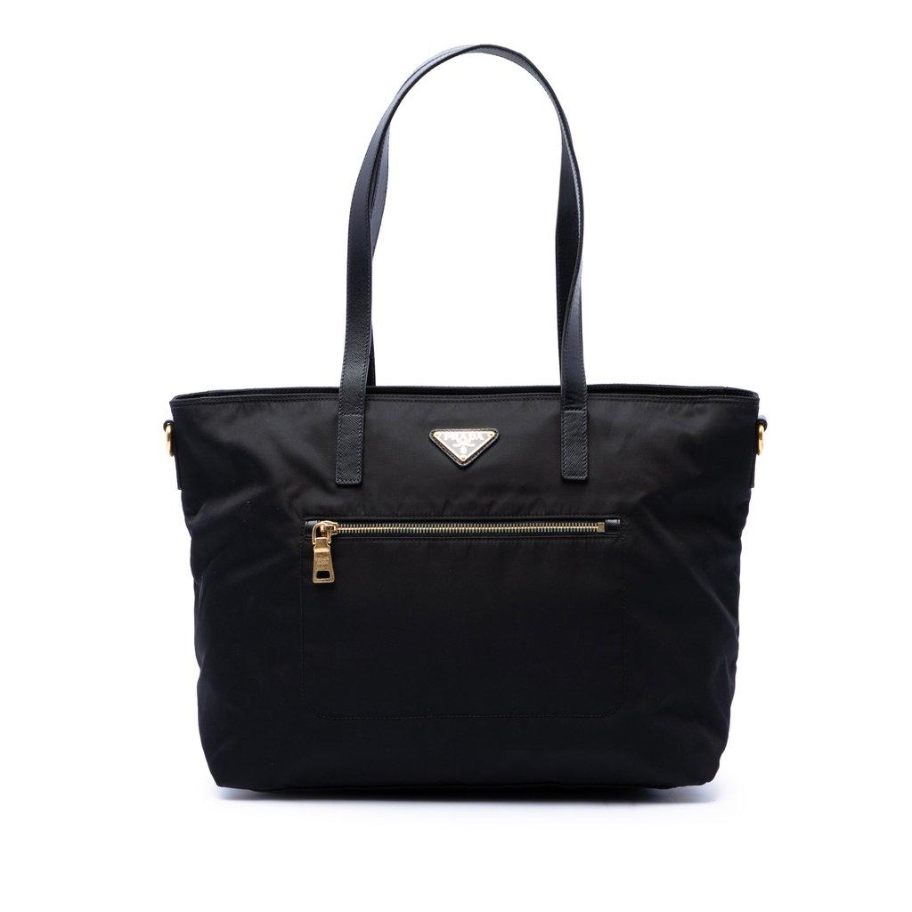 Prada Saffiano Trimmed Tessuto Satchel