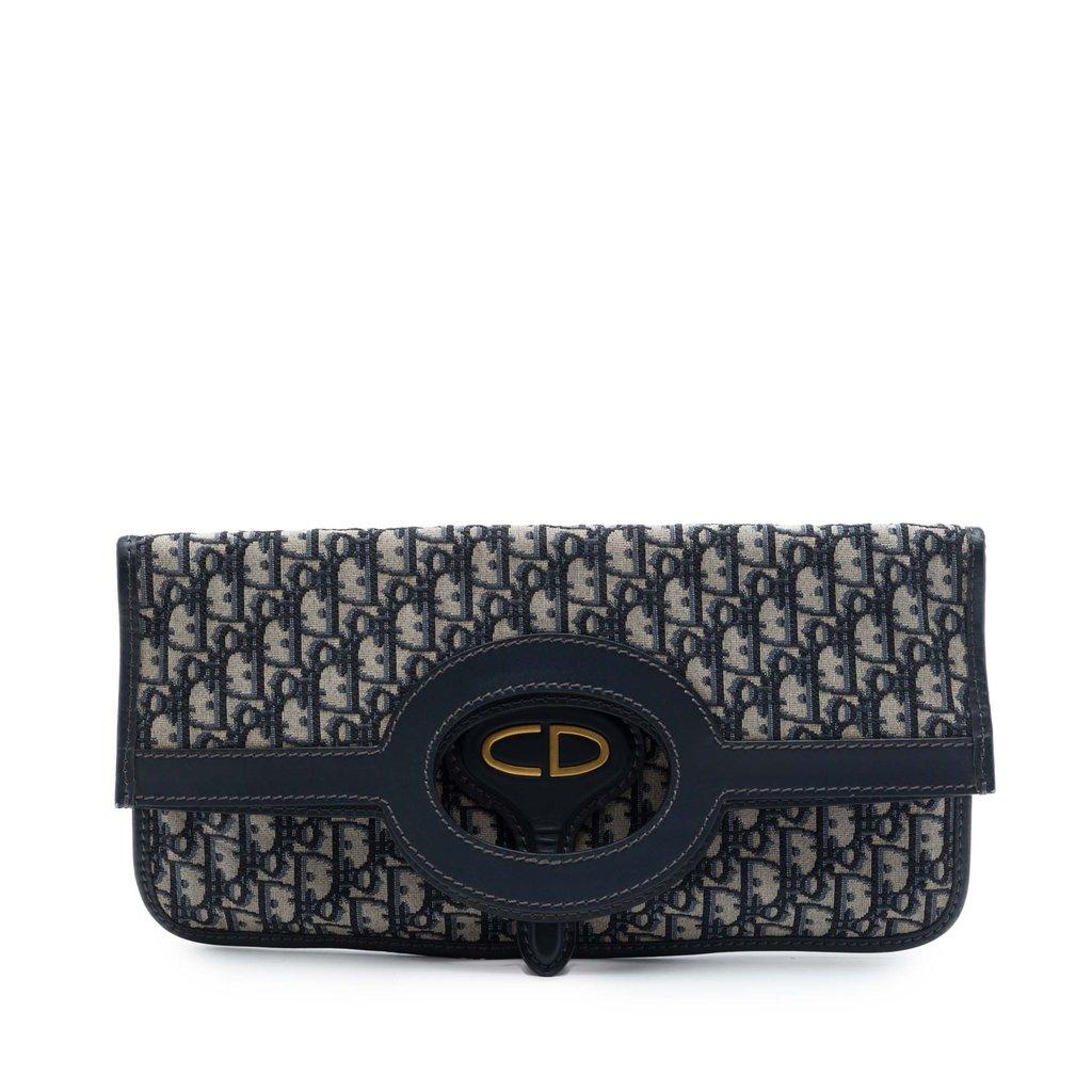 Dior Oblique Canvas Fold Over Clutch