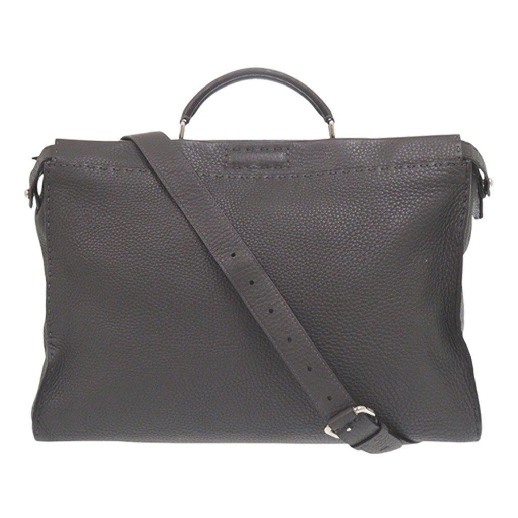 Fendi Large Leather Selleria Monster Eyes Peekaboo Iconic Essential Satchel