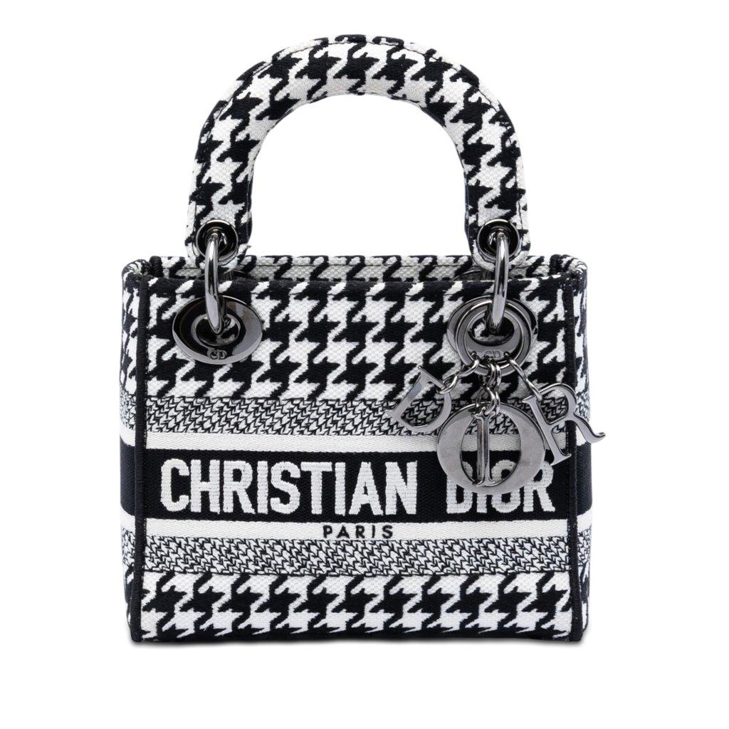 Dior Mini Embroidered Canvas Houndstooth Lady D Lite