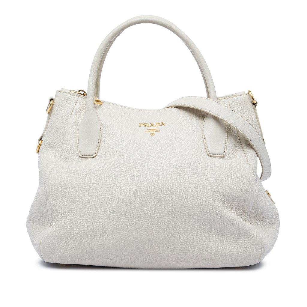 Prada Vitello Daino Zip Top Convertible Tote
