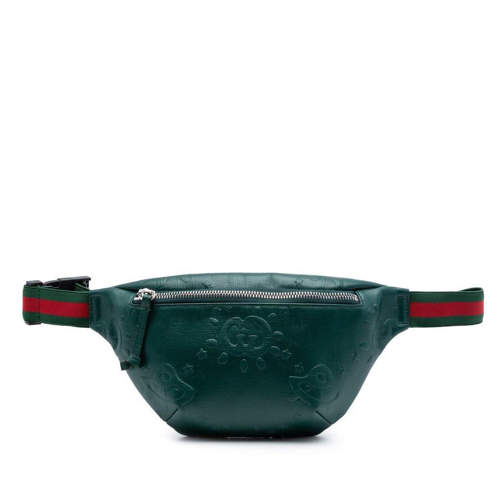 Gucci Kids Embossed Calfskin Interlocking G Web UFO Belt Bag