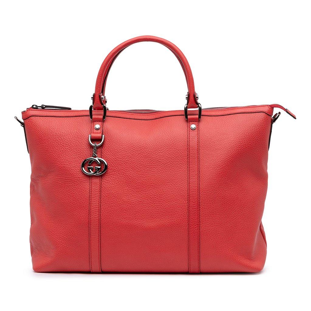 Gucci حقيبة جلدية مزينة بشعار GG