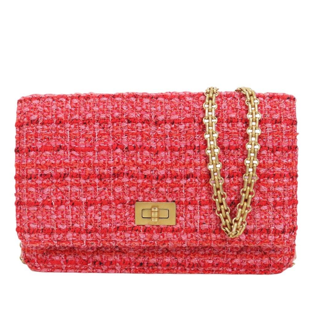 Chanel Quilted Tweed Reissue 2.55 Wallet On Chain