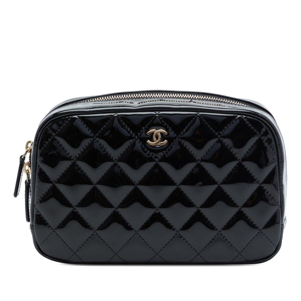 Chanel CC Quilted Patent Cosmetic Pouch