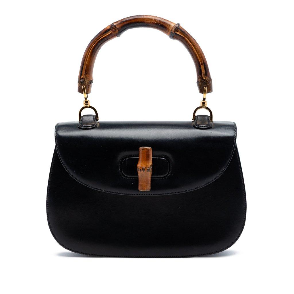 Gucci Small Calfskin Bamboo Top Handle Bag