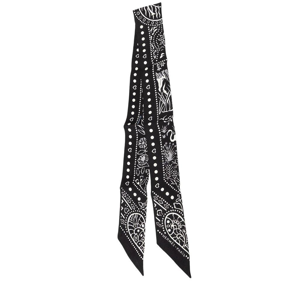 Hermès Peuple du Vent Bandana Twilly Silk Scarf