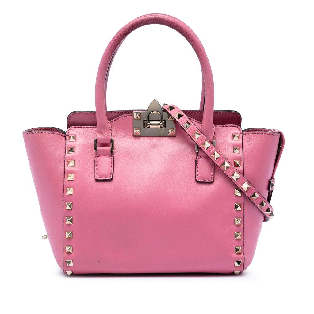 Valentino Mini Leather Rockstud Double Handle Tote