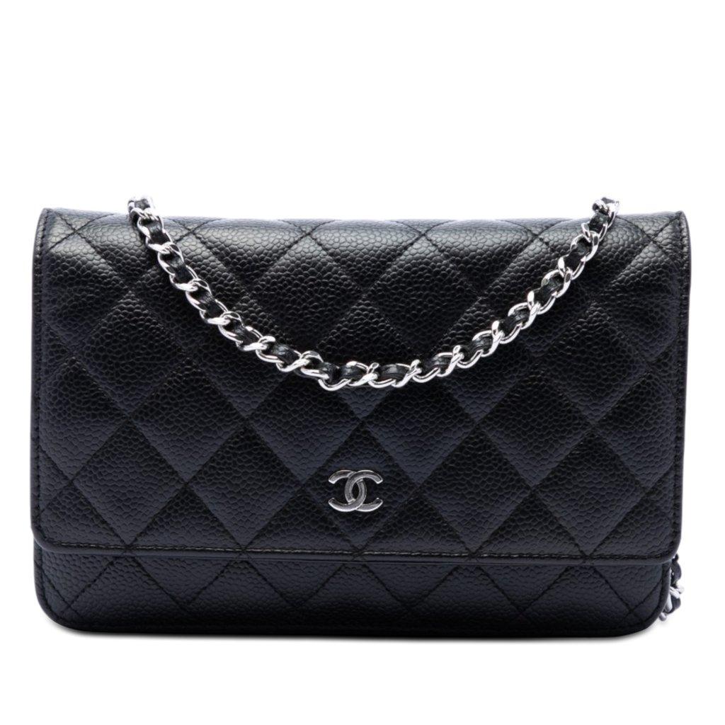 Chanel CC Quilted Caviar Wallet on Chain