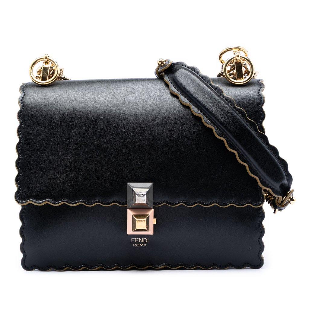 Fendi Small Scalloped Leather Kan I Crossbody