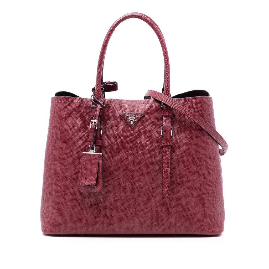 Prada حقيبة سافيانو متوسطة الحجم بمقبضين