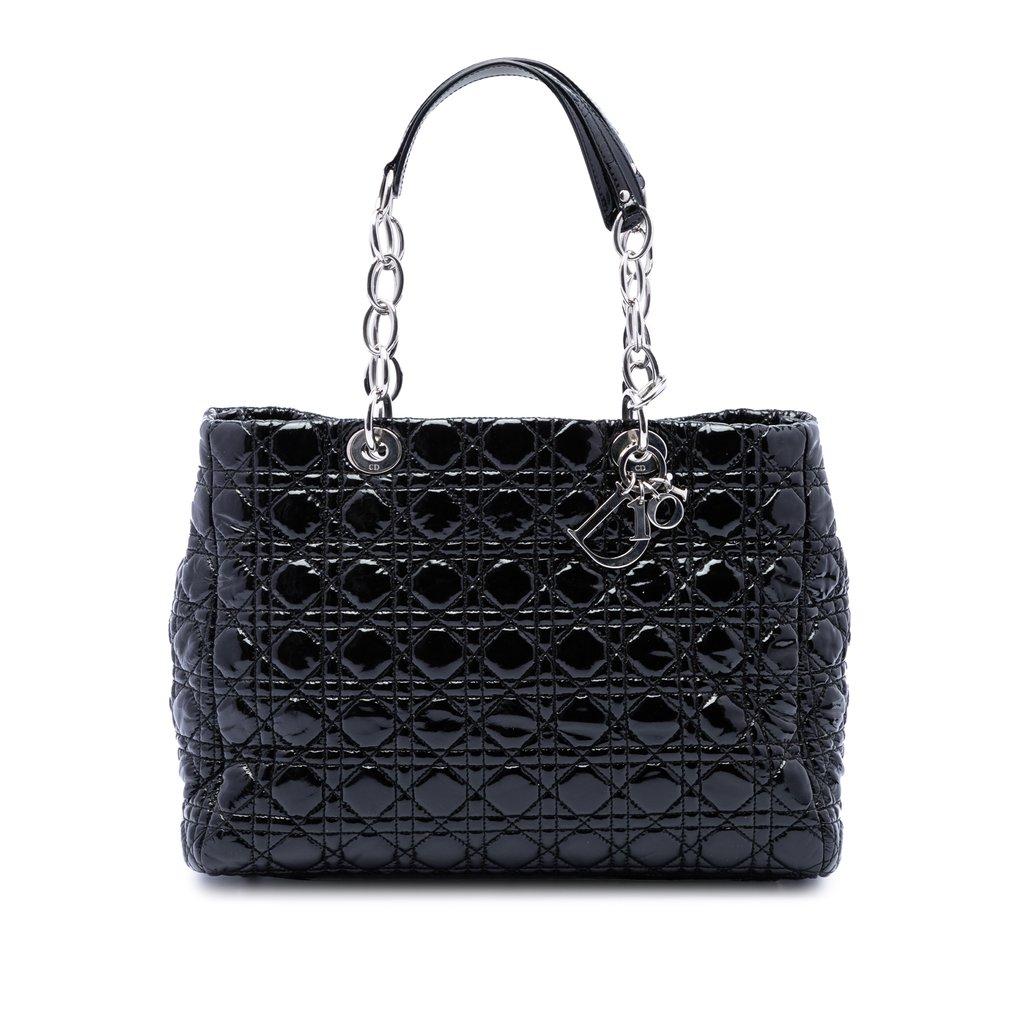 Dior Large Patent Cannage Lady Dior Soft Shopping Tote