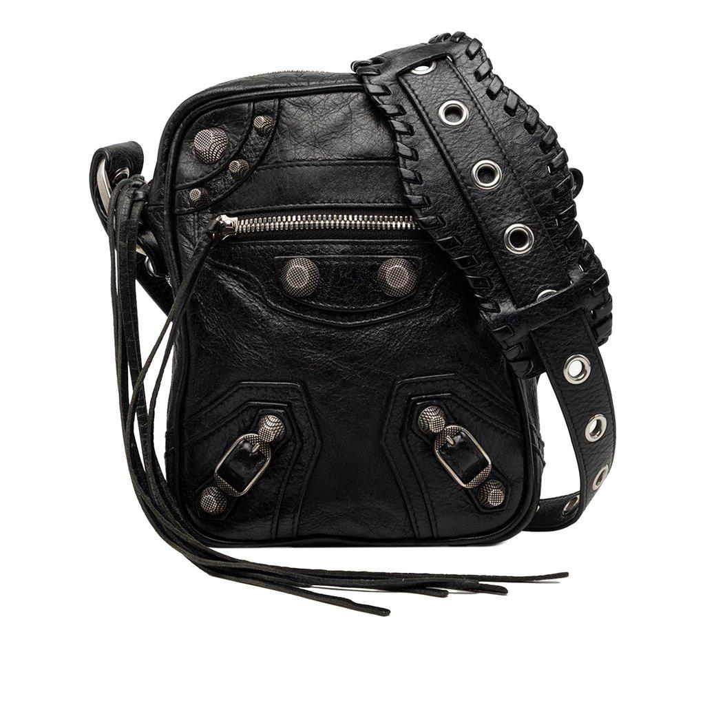 Balenciaga Lambskin Motocross Le Cagole Messenger Bag