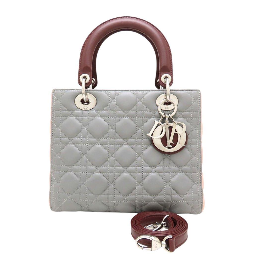 Dior Medium Tricolor Lambskin Cannage Lady Dior
