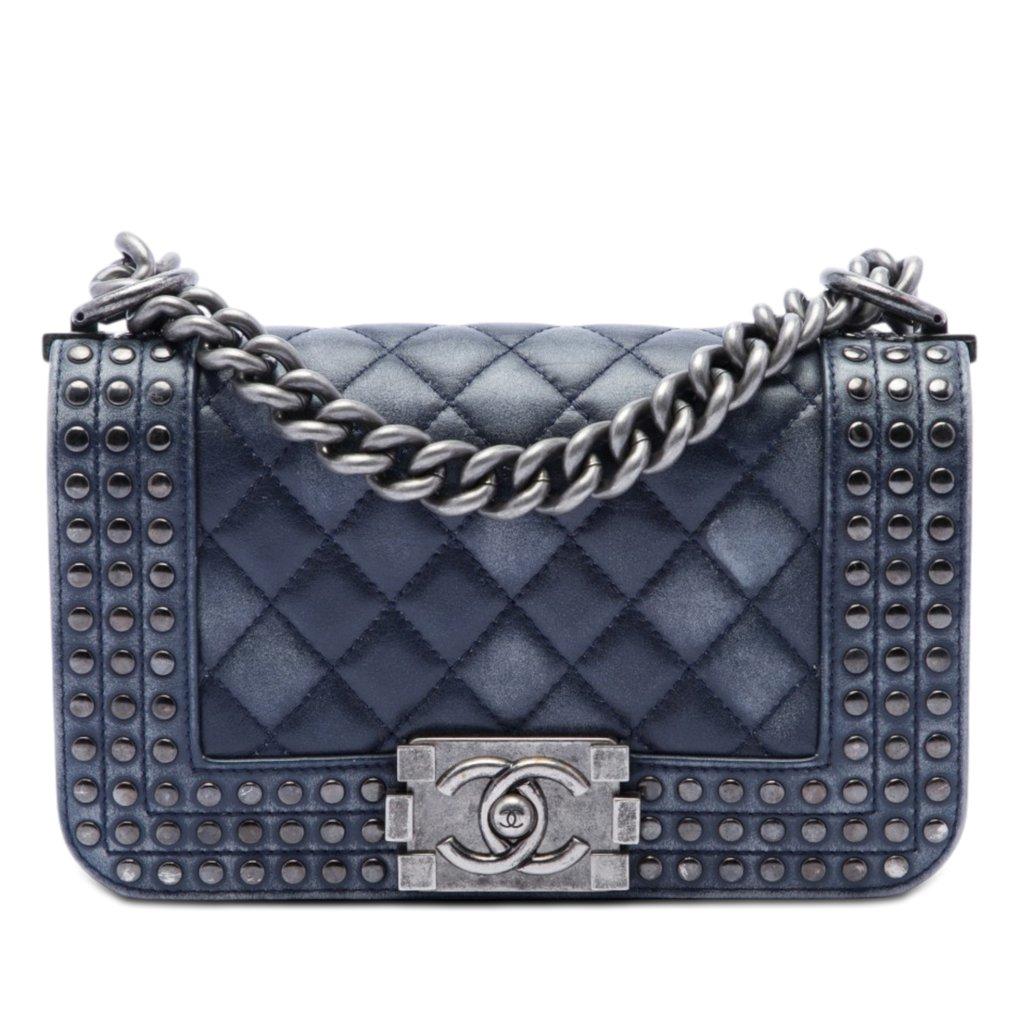 Chanel Paris Dallas Small Quilted Distressed Calfskin Studded Boy Flap