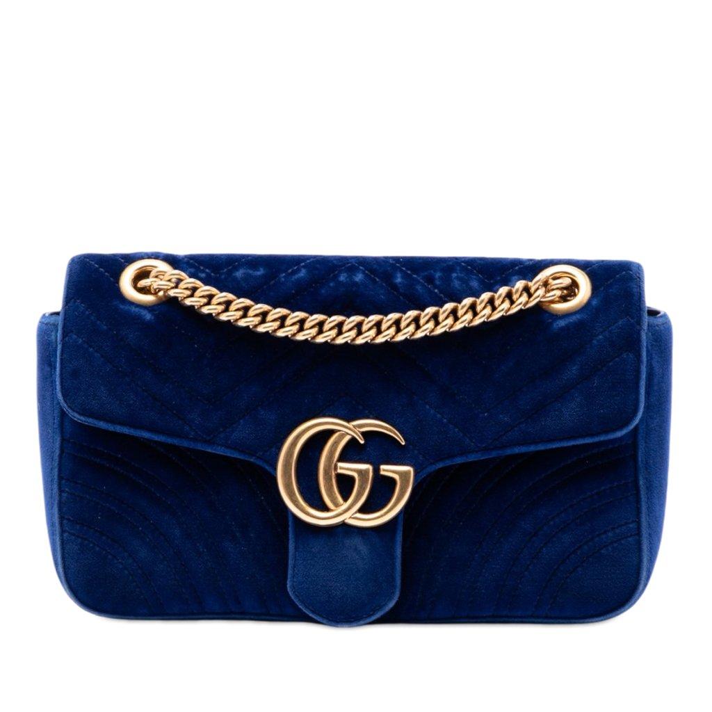 Gucci Medium GG Marmont Matelasse Velvet Shoulder Bag