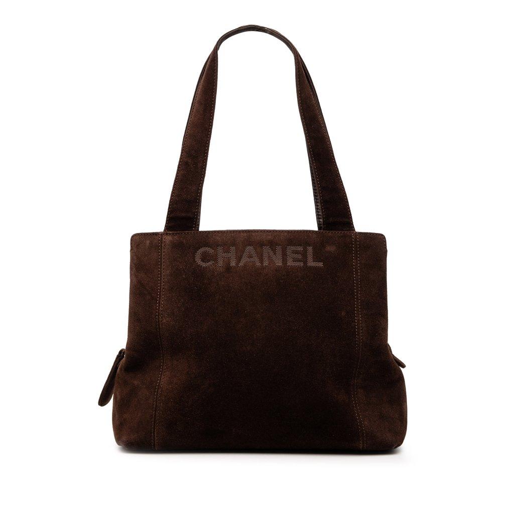 Chanel Suede LAX Logo Tote