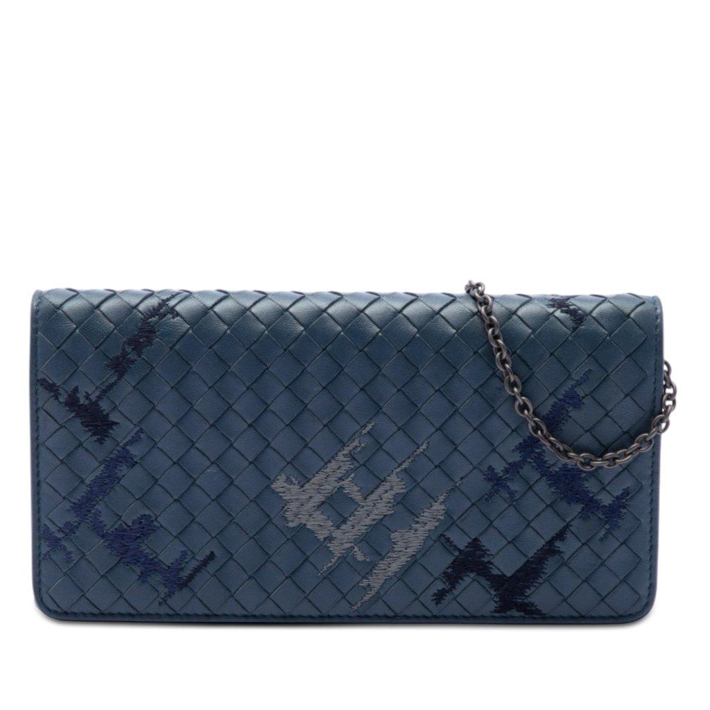Bottega Veneta Nappa Intrecciato Embroidered Continental Wallet on Chain